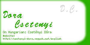 dora csetenyi business card