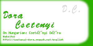 dora csetenyi business card